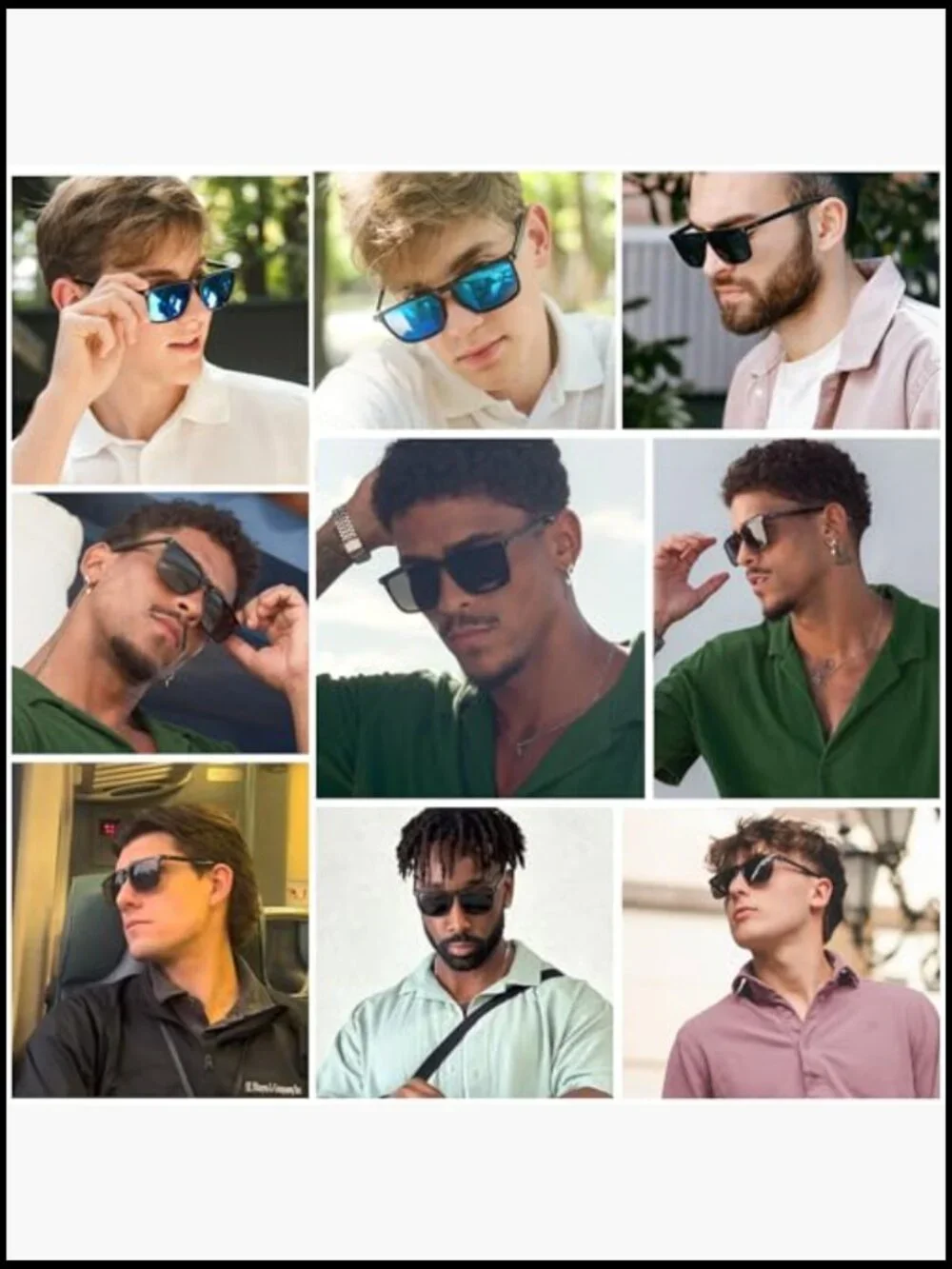 Polarized Square Sunglasses with UV Protection for Men Women